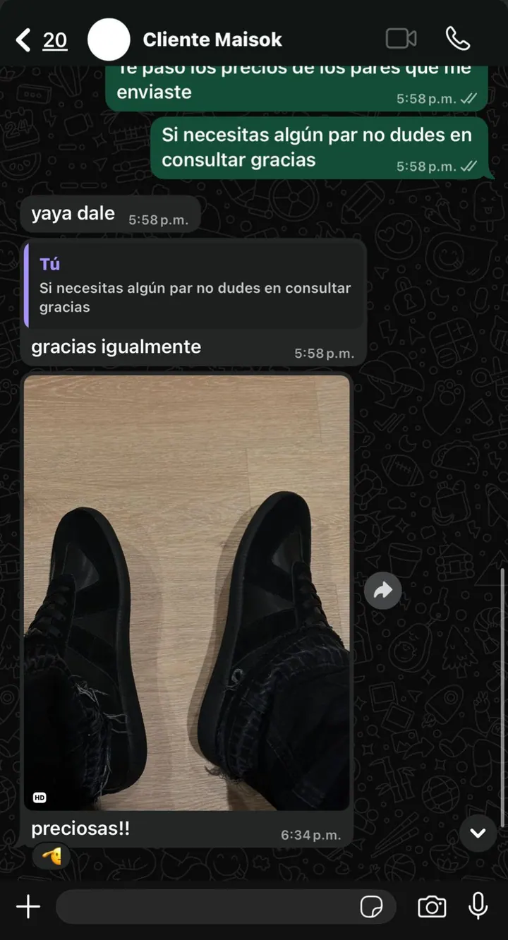 Cliente mostrando el artículo recibido